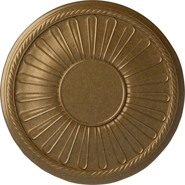 Ekena Millwork Leandros Ceiling Medallion (Fits Canopies up to 6 3/8"), Hand-Painted Pale Gold, 19 7/8"OD x 1 1/4"P CM22LNPAS - main